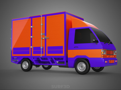 FEDEX BOX TRUCK PICKUP CARGO FREIGHT CUBE VAN CAR COURIER PARCEL 3D 模型