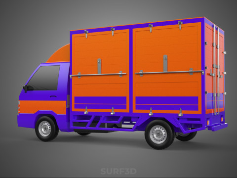FEDEX BOX TRUCK PICKUP CARGO FREIGHT CUBE VAN CAR COURIER PARCEL 3D 模型