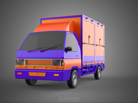 FEDEX BOX TRUCK PICKUP CARGO FREIGHT CUBE VAN CAR COURIER PARCEL 3D 模型