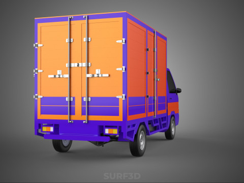 FEDEX BOX TRUCK PICKUP CARGO FREIGHT CUBE VAN CAR COURIER PARCEL 3D 模型