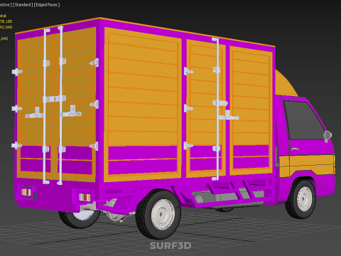 FEDEX BOX TRUCK PICKUP CARGO FREIGHT CUBE VAN CAR COURIER PARCEL 3D 模型
