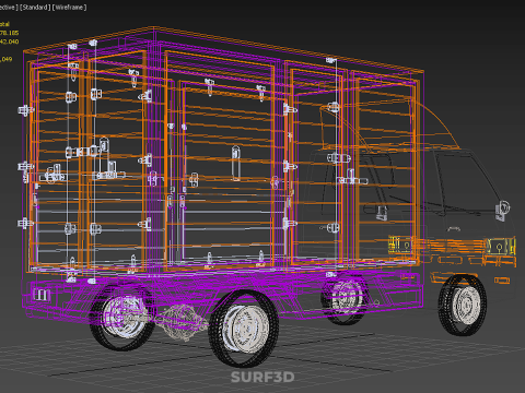 FEDEX BOX TRUCK PICKUP CARGO FREIGHT CUBE VAN CAR COURIER PARCEL 3D 模型