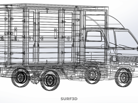 FEDEX BOX TRUCK PICKUP CARGO FREIGHT CUBE VAN CAR COURIER PARCEL 3D 模型