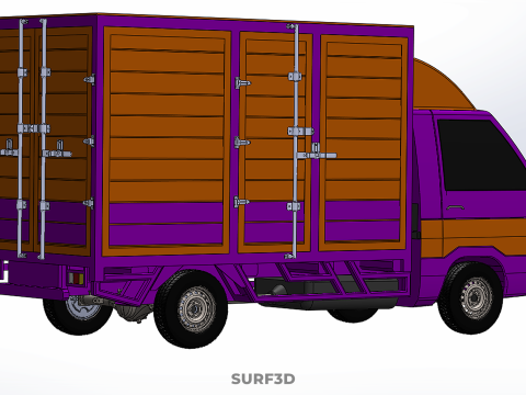 FEDEX BOX TRUCK PICKUP CARGO FREIGHT CUBE VAN CAR COURIER PARCEL 3D 模型