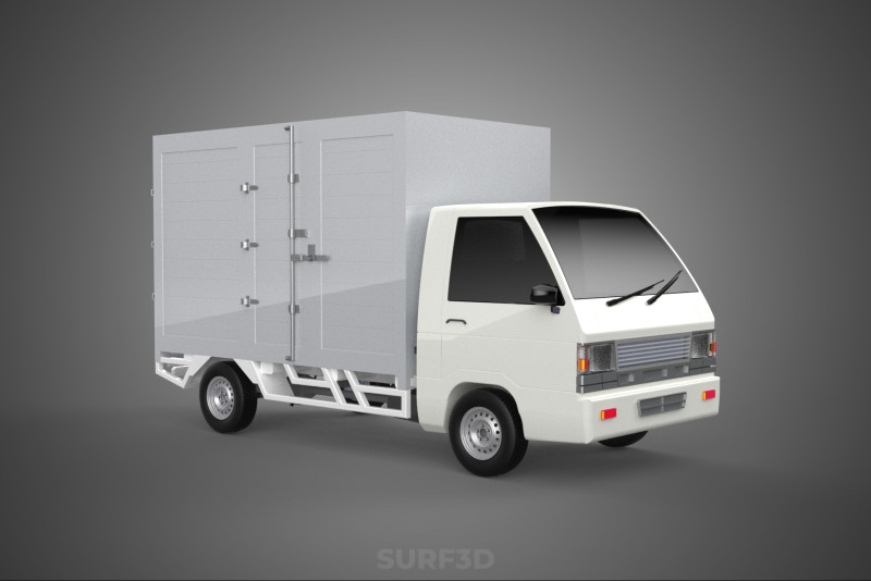 PARCEL COURIER LETTER CARRIER CARGO BOX TRUCK CAR CONTAINER UTE 3D Модель .c4d .max .obj .3ds .fbx .stl .blend 