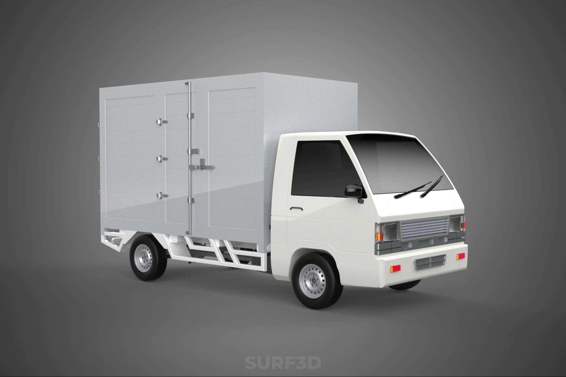 PARCEL COURIER LETTER CARRIER CARGO BOX TRUCK CAR CONTAINER UTE 3D Model .c4d .max .obj .3ds .fbx .stl .blend 