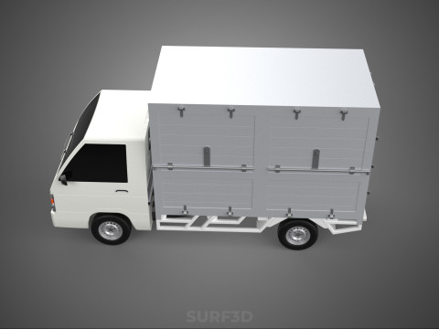 PARCEL COURIER LETTER CARRIER CARGO BOX TRUCK CAR CONTAINER UTE 3D Модель