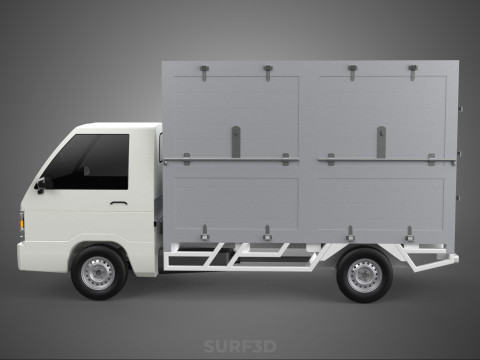 PARCEL COURIER LETTER CARRIER CARGO BOX TRUCK CAR CONTAINER UTE 3D Модель
