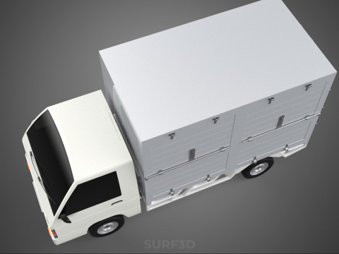 PARCEL COURIER LETTER CARRIER CARGO BOX TRUCK CAR CONTAINER UTE 3D Модель