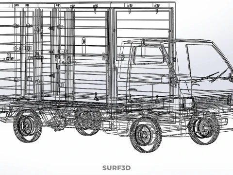 PARCEL COURIER LETTER CARRIER CARGO BOX TRUCK CAR CONTAINER UTE 3D Model