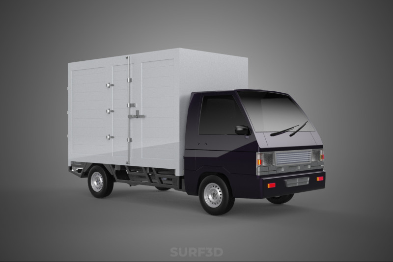 BOB TRUCK COURIER CARGO BOX CAR TRAILER PACKAGE DIESEL PICKUP 3Dモデル .c4d .max .obj .3ds .fbx .stl .blend