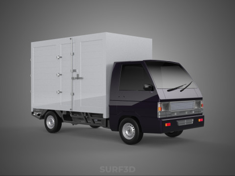 BOB TRUCK COURIER CARGO BOX CAR TRAILER PACKAGE DIESEL PICKUP 3D Model