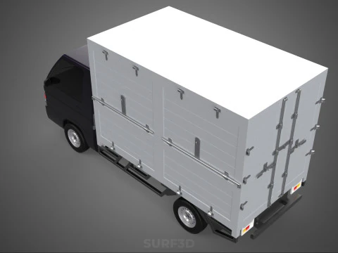 BOB TRUCK COURIER CARGO BOX CAR TRAILER PACKAGE DIESEL PICKUP 3D Model