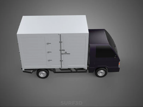 BOB TRUCK COURIER CARGO BOX CAR TRAILER PACKAGE DIESEL PICKUP 3D Model