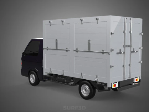 BOB TRUCK COURIER CARGO BOX CAR TRAILER PACKAGE DIESEL PICKUP 3D Model
