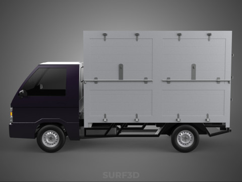 BOB TRUCK COURIER CARGO BOX CAR TRAILER PACKAGE DIESEL PICKUP 3Dモデル