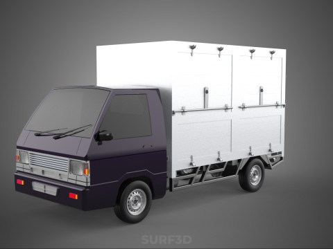 BOB TRUCK COURIER CARGO BOX CAR TRAILER PACKAGE DIESEL PICKUP 3Dモデル