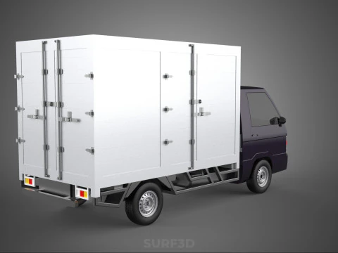 BOB TRUCK COURIER CARGO BOX CAR TRAILER PACKAGE DIESEL PICKUP 3D Model