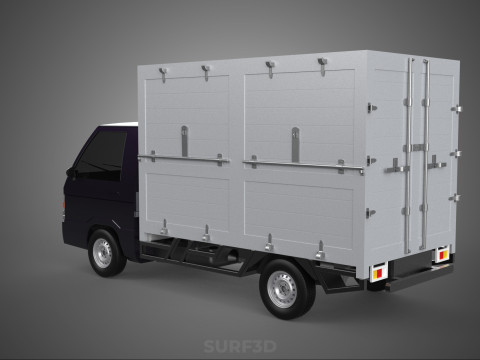 BOB TRUCK COURIER CARGO BOX CAR TRAILER PACKAGE DIESEL PICKUP 3Dモデル