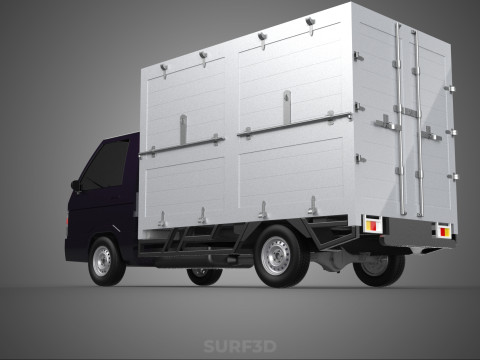 BOB TRUCK COURIER CARGO BOX CAR TRAILER PACKAGE DIESEL PICKUP 3Dモデル