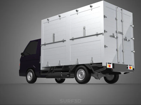 BOB TRUCK COURIER CARGO BOX CAR TRAILER PACKAGE DIESEL PICKUP 3D Model