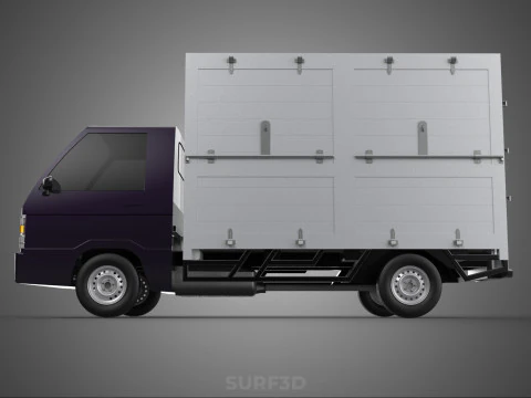 BOB TRUCK COURIER CARGO BOX CAR TRAILER PACKAGE DIESEL PICKUP 3D Model