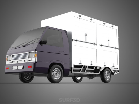 BOB TRUCK COURIER CARGO BOX CAR TRAILER PACKAGE DIESEL PICKUP 3Dモデル