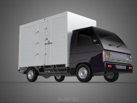 BOB TRUCK COURIER CARGO BOX CAR TRAILER PACKAGE DIESEL PICKUP 3D Model
