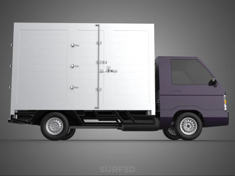 BOB TRUCK COURIER CARGO BOX CAR TRAILER PACKAGE DIESEL PICKUP 3D Model