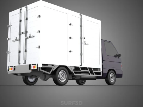 BOB TRUCK COURIER CARGO BOX CAR TRAILER PACKAGE DIESEL PICKUP 3D Model