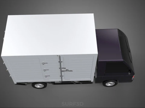 BOB TRUCK COURIER CARGO BOX CAR TRAILER PACKAGE DIESEL PICKUP 3D Model