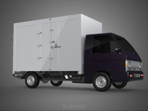 BOB TRUCK COURIER CARGO BOX CAR TRAILER PACKAGE DIESEL PICKUP 3D Model