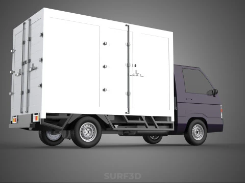 BOB TRUCK COURIER CARGO BOX CAR TRAILER PACKAGE DIESEL PICKUP 3D Model