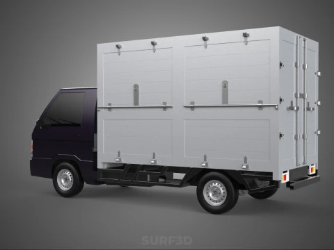 BOB TRUCK COURIER CARGO BOX CAR TRAILER PACKAGE DIESEL PICKUP 3D Model