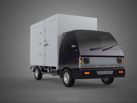 BOB TRUCK COURIER CARGO BOX CAR TRAILER PACKAGE DIESEL PICKUP 3D Model