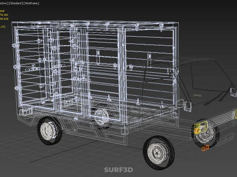 BOB TRUCK COURIER CARGO BOX CAR TRAILER PACKAGE DIESEL PICKUP 3D Model