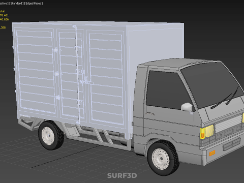 BOB TRUCK COURIER CARGO BOX CAR TRAILER PACKAGE DIESEL PICKUP 3Dモデル