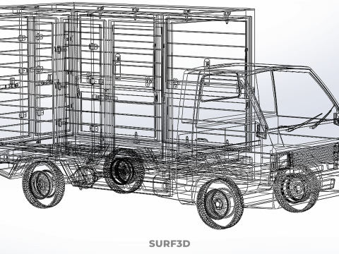 BOB TRUCK COURIER CARGO BOX CAR TRAILER PACKAGE DIESEL PICKUP 3Dモデル