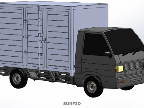 BOB TRUCK COURIER CARGO BOX CAR TRAILER PACKAGE DIESEL PICKUP 3D Model