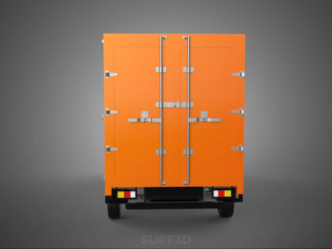 ORANGE PACKAGE MAIL POST SERVICE DELIVERY PARCEL BOX TRUCK VAN 3D Model