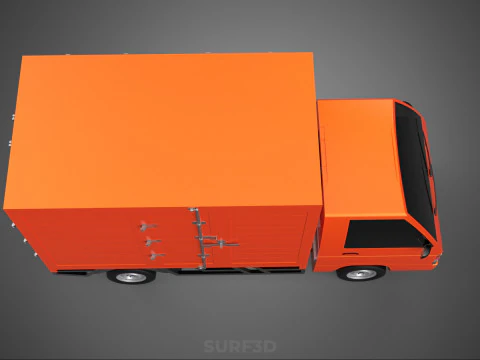 ORANGE PACKAGE MAIL POST SERVICE DELIVERY PARCEL BOX TRUCK VAN 3D Model