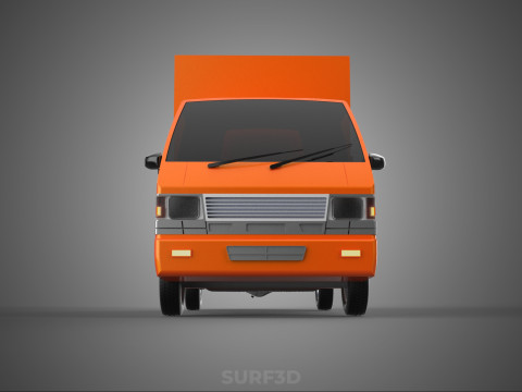 ORANGE PACKAGE MAIL POST SERVICE DELIVERY PARCEL BOX TRUCK VAN 3D 模型