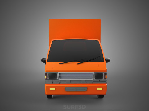 ORANGE PACKAGE MAIL POST SERVICE DELIVERY PARCEL BOX TRUCK VAN 3D 模型