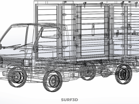 ORANGE PACKAGE MAIL POST SERVICE DELIVERY PARCEL BOX TRUCK VAN 3D 模型