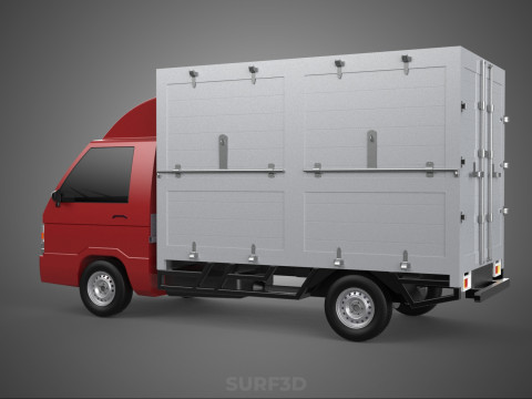 CARGO BOX TRUCK PICKUP FREIGHT CUBE VAN CAR COURIER PARCEL CARRY 3D 模型