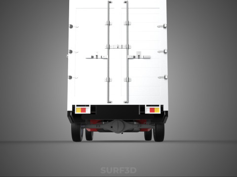 CARGO BOX TRUCK PICKUP FREIGHT CUBE VAN CAR COURIER PARCEL CARRY 3D 模型