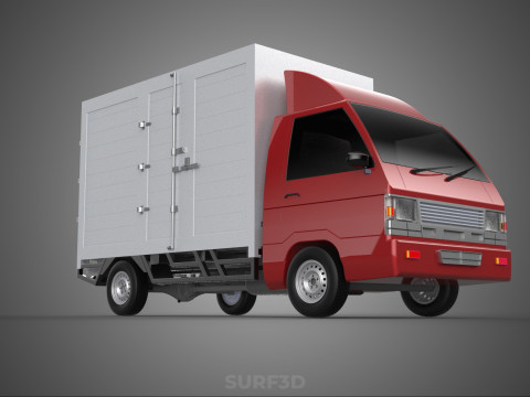 CARGO BOX TRUCK PICKUP FREIGHT CUBE VAN CAR COURIER PARCEL CARRY 3D 模型