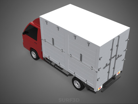 CARGO BOX TRUCK PICKUP FREIGHT CUBE VAN CAR COURIER PARCEL CARRY 3D 模型