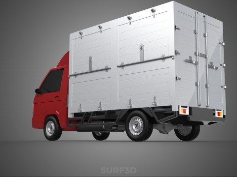 CARGO BOX TRUCK PICKUP FREIGHT CUBE VAN CAR COURIER PARCEL CARRY 3D 模型