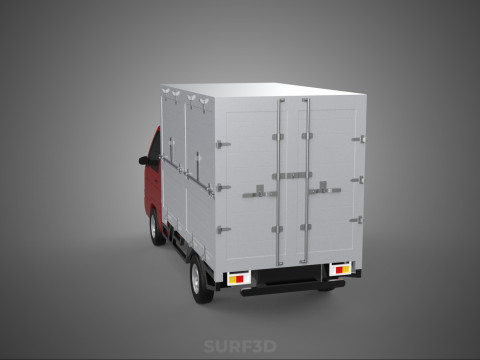 CARGO BOX TRUCK PICKUP FREIGHT CUBE VAN CAR COURIER PARCEL CARRY 3D 模型